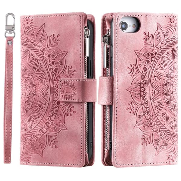 Til iPhone 16e tegnebogscover Cover Shell Mandala Blomstermønster