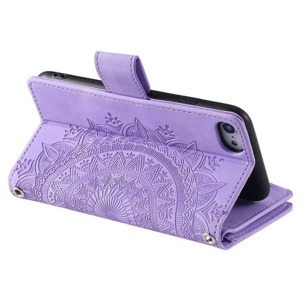 För iPhone 16e plånboksfodral Fodral Skal Mandala blommönster