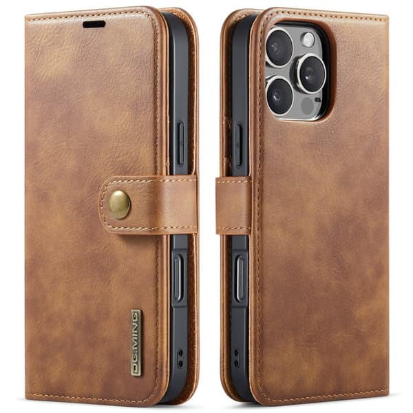 iPhone 14 Pro Max - Premium Läderfodral med Smart Design Brun