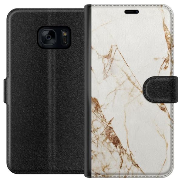 Samsung Galaxy S7 Lommeboketui Hvit marmor