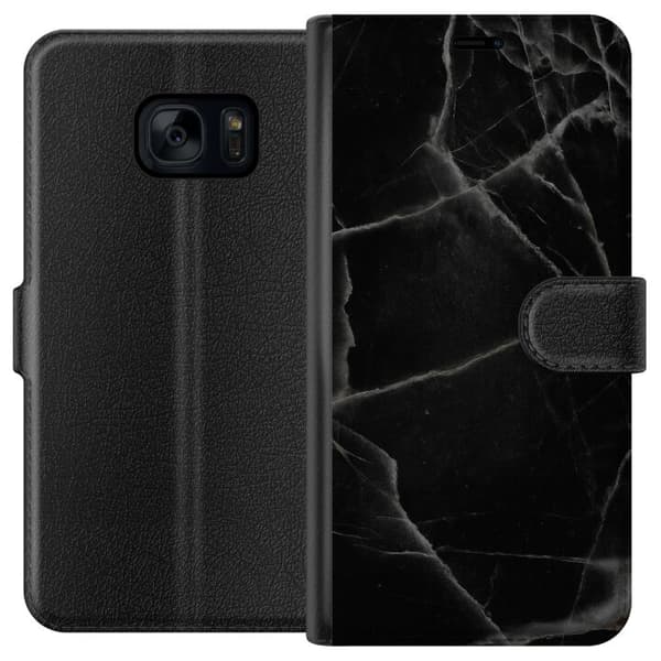 Samsung Galaxy S7 Lommeboketui Svart marmor