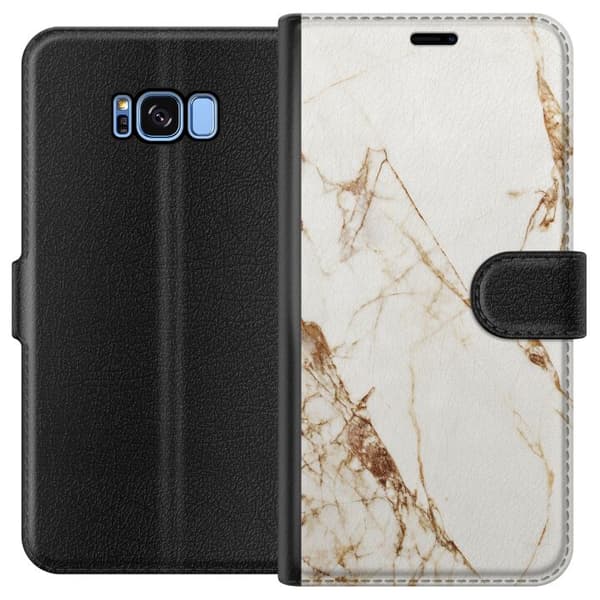 Samsung Galaxy S8 Tegnebogsetui Hvid marmor