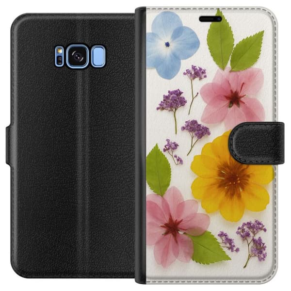 Samsung Galaxy S8 Plånboksfodral Pressade blommor