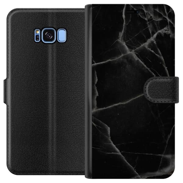 Samsung Galaxy S8 Tegnebogsetui Sort marmor