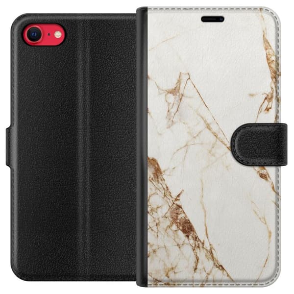 Apple iPhone 8 Lompakkokotelo Valkoinen marmori