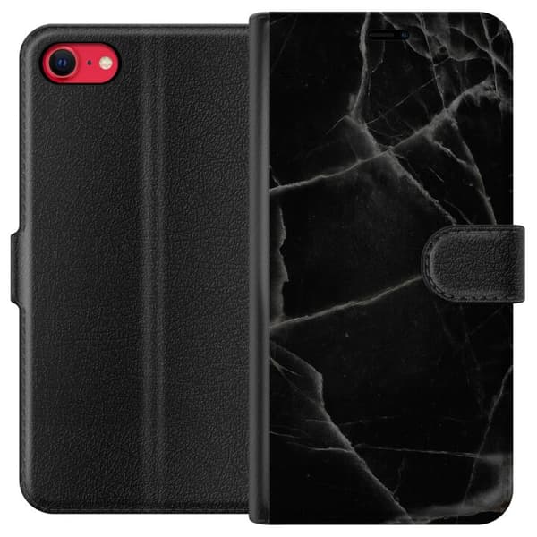 Apple iPhone 8 Tegnebogsetui Sort marmor