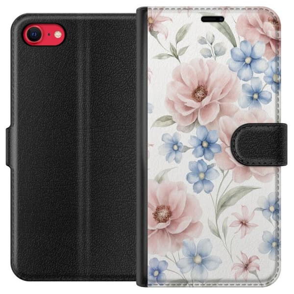 Apple iPhone 8 Tegnebogsetui Romantiske blomster