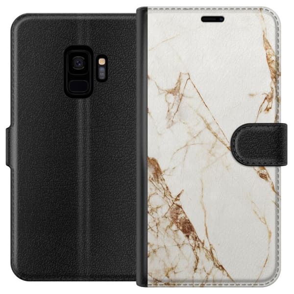 Samsung Galaxy S9 Lommeboketui Hvit marmor