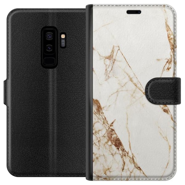 Samsung Galaxy S9+ Lompakkokotelo Valkoinen marmori