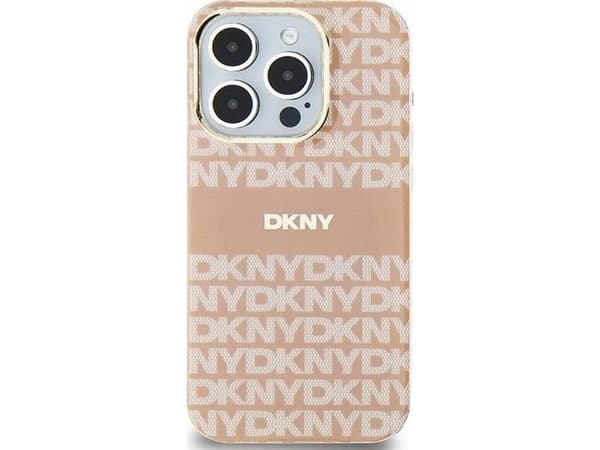 Apple iPhone 15 Plus / 14 Plus DKNY-deksel IML Mono & Stripe MagSafe (DKHMP15MHRHSEP) rosa