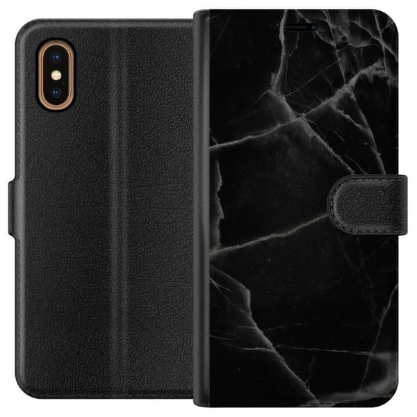 Apple iPhone XS Max Lommeboketui Svart marmor