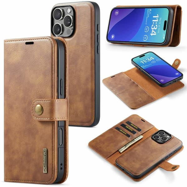 iPhone 13 Pro Premium Läderfodral - Flexibel 2-i-1-design