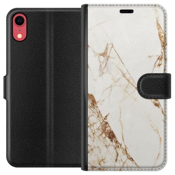 Apple iPhone XR Plånboksfodral Vit marmor