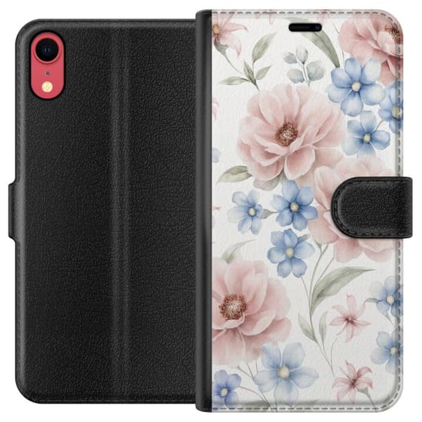 Apple iPhone XR Tegnebogsetui Romantiske blomster