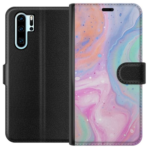 Huawei P30 Pro Tegnebogsetui Pastelmarmor