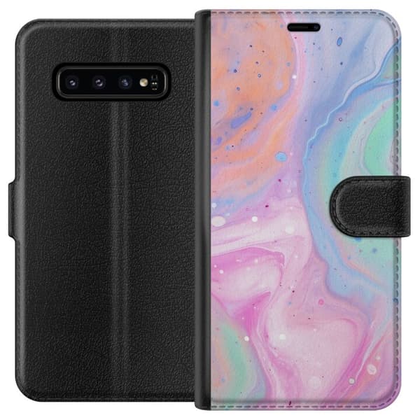 Samsung Galaxy S10 Lommeboketui Pastellmarmor