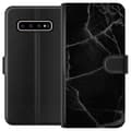Miniatyrbillede 1 af 3: Samsung Galaxy S10+ Tegnebogsetui Sort marmor
