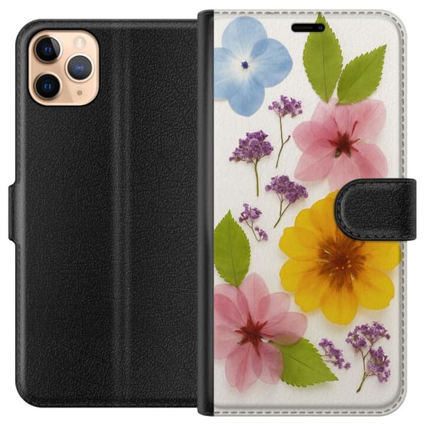 Apple iPhone 11 Pro Max Lommeboketui Pressede blomster