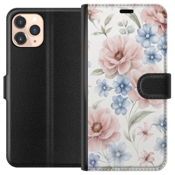 Apple iPhone 11 Pro Tegnebogsetui Romantiske blomster