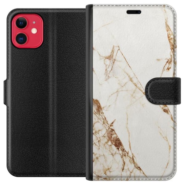 Apple iPhone 11 Plånboksfodral Vit marmor