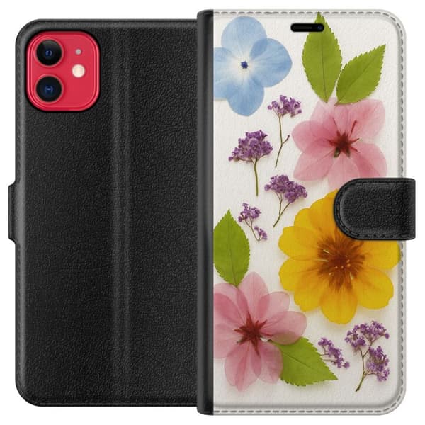 Apple iPhone 11 Plånboksfodral Pressade blommor