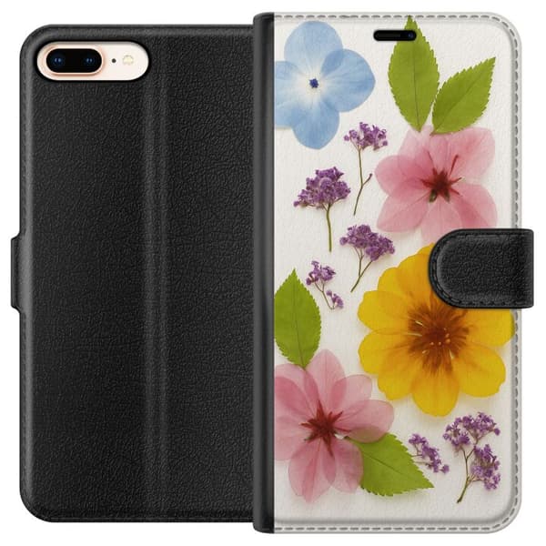 Apple iPhone 7 Plus Lommeboketui Pressede blomster