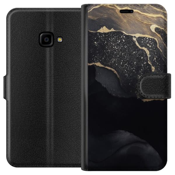 Samsung Galaxy Xcover 4 Lompakkokotelo Musta kulta abstrakti