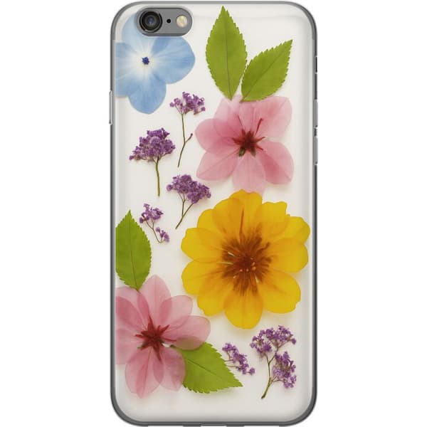 Apple iPhone 6 Gennemsigtig cover Pressede blomster