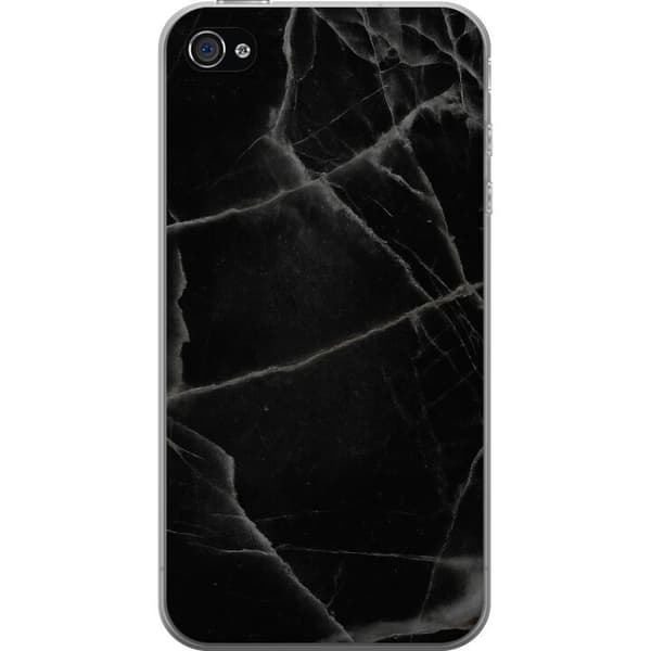 Apple iPhone 4 Gennemsigtig cover Sort marmor