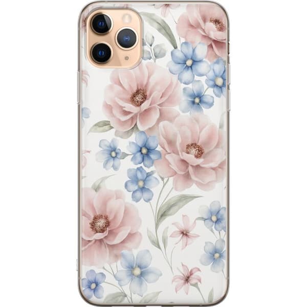Apple iPhone 11 Pro Max Genomskinligt Skal Romantiska blommor