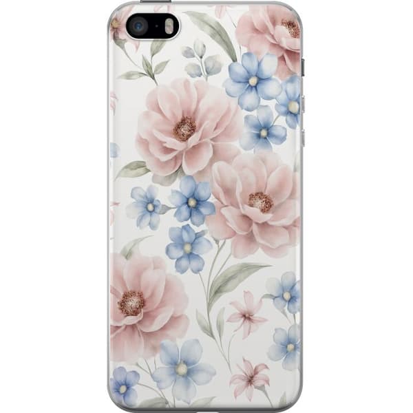 Apple iPhone 5s Gennemsigtig cover Romantiske blomster