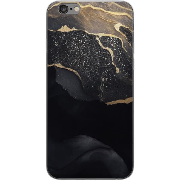 Apple iPhone 6s Plus Genomskinligt Skal Svart guld abstrakt