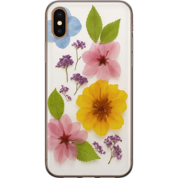 Apple iPhone XS Gjennomsiktig deksel Pressede blomster