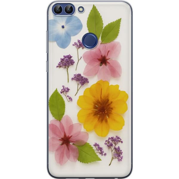 Huawei P smart Genomskinligt Skal Pressade blommor