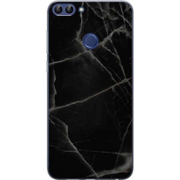 Huawei P smart Läpinäkyvä kuori Musta marmori