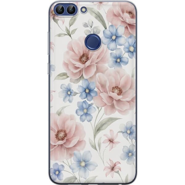 Huawei P smart Genomskinligt Skal Romantiska blommor
