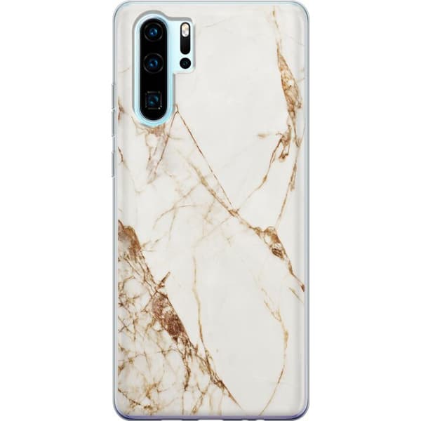 Huawei P30 Pro Gennemsigtig cover Hvid marmor