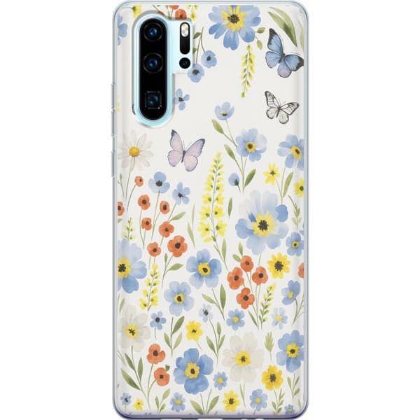 Huawei P30 Pro Gennemsigtig cover Sommerblomster