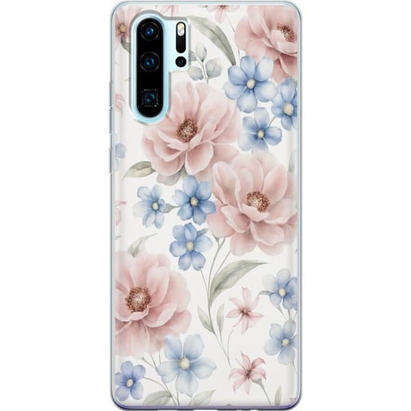 Huawei P30 Pro Läpinäkyvä kuori Romanttiset kukat