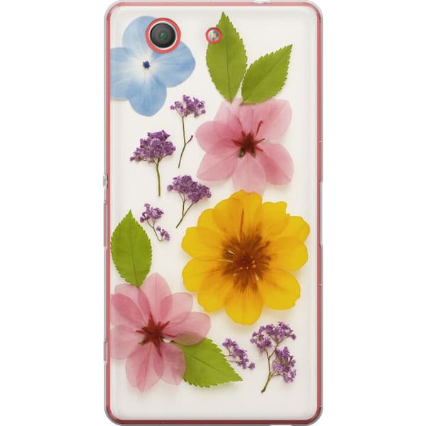 Sony Xperia Z3 Compact Gjennomsiktig deksel Pressede blomster