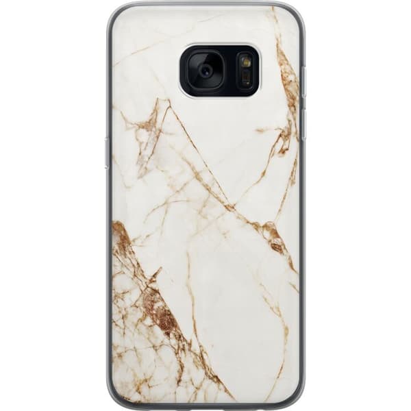 Samsung Galaxy S7 Gjennomsiktig deksel Hvit marmor