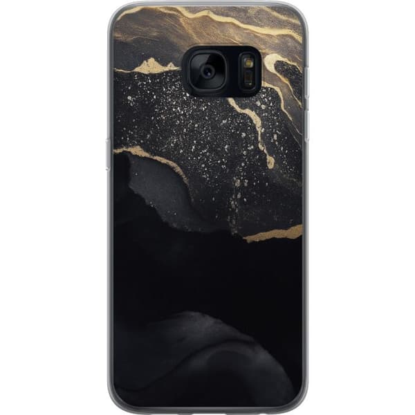 Samsung Galaxy S7 Gjennomsiktig deksel Svart gull abstrakt