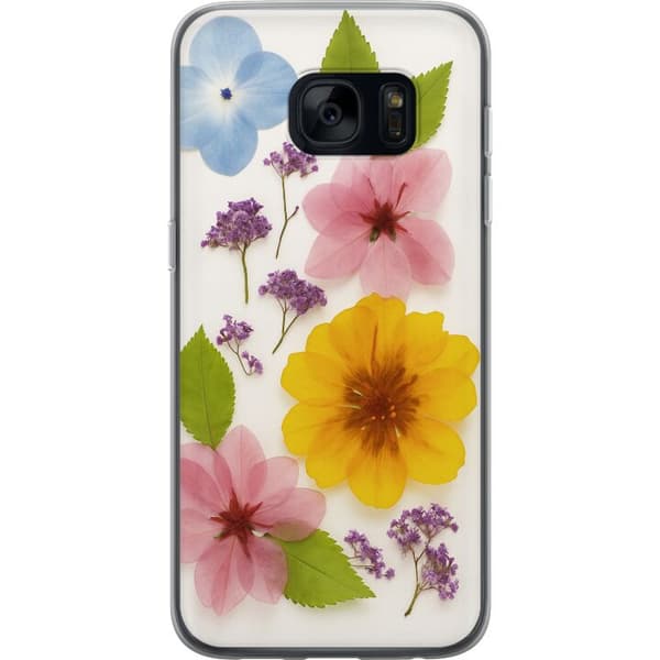 Samsung Galaxy S7 Gjennomsiktig deksel Pressede blomster