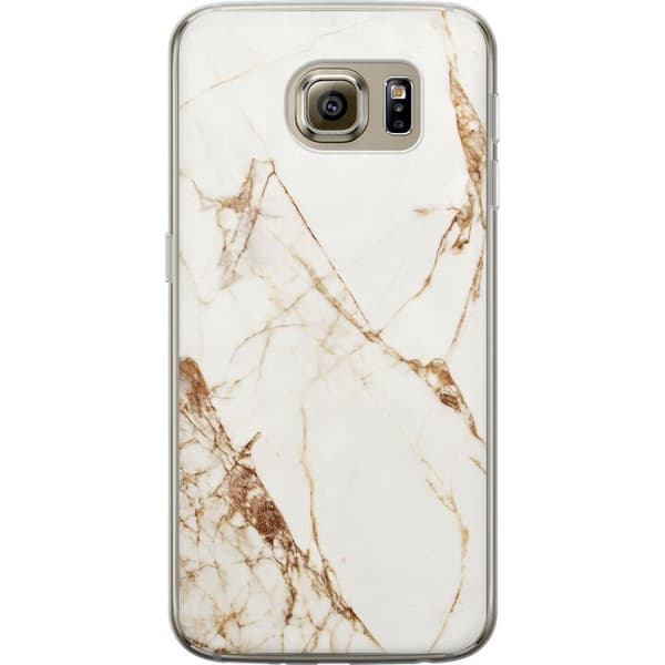 Samsung Galaxy S6 Gennemsigtig cover Hvid marmor