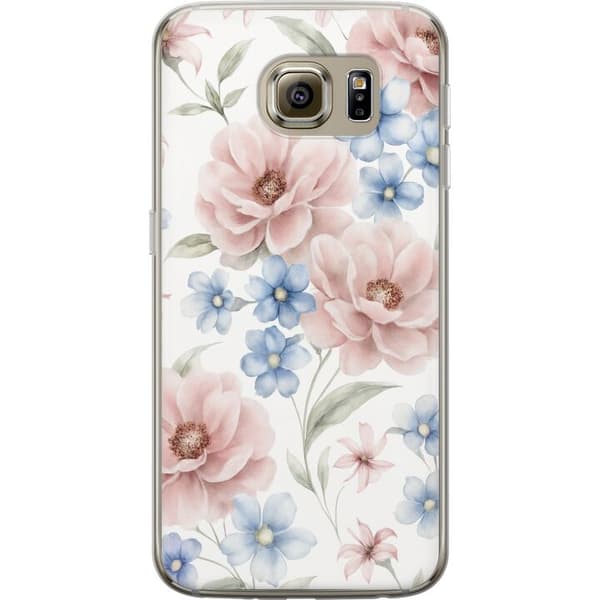 Samsung Galaxy S6 Gennemsigtig cover Romantiske blomster