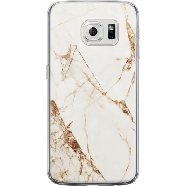 Samsung Galaxy S6 edge Gjennomsiktig deksel Hvit marmor