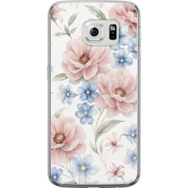 Samsung Galaxy S6 edge Gennemsigtig cover Romantiske blomster