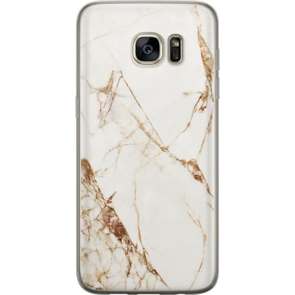 Samsung Galaxy S7 edge Gjennomsiktig deksel Hvit marmor