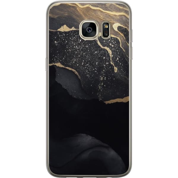 Samsung Galaxy S7 edge Gjennomsiktig deksel Svart gull abstrakt