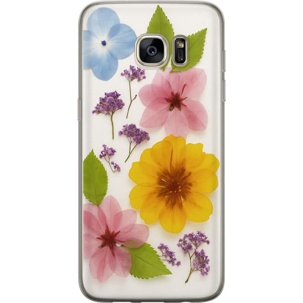 Samsung Galaxy S7 edge Gjennomsiktig deksel Pressede blomster